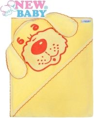 Osuška dětská froté - PEJSEK žlutá - NewBaby  rozměr 100x100cm - obrázek 1