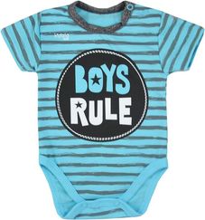 Body kojenecké krátký rukáv - BOYS RULE modré - vel.62 - obrázek 1