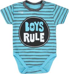 Body kojenecké krátký rukáv - BOYS RULE modré - vel.74 - obrázek 1