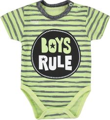 Body kojenecké krátký rukáv - BOYS RULE zelené - vel.86 - obrázek 1