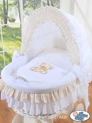 Koš BÍLÝ s boudičkou a výbavou bílý - MÉĎA S MAŠLÍ bílý - My Sweet Baby - obrázek 2