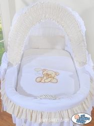 Koš BÍLÝ s boudičkou a výbavou bílý - MÉĎA S MAŠLÍ bílý - My Sweet Baby - obrázek 3