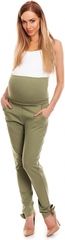 Těhotenské tepláky/Kalhoty s vysokým pásem - MAŠLIČKY khaki - Be Maamaa velikost S/M - obrázek 2