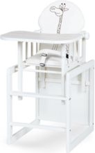 Židlička jídelní se stolečkem dřevěná - ŽIRAFKA bílá - Klups - obrázek 1