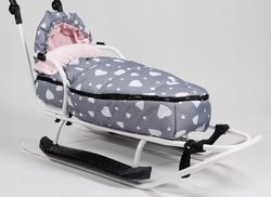 Fusak MAXI s Minky - SRDÍČKA na šedém s růžovou - BabyNellys - obrázek 4