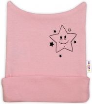 Čepička kojenecká nasazovací bavlna - LITTLE STAR růžová - vel.56 - obrázek 1