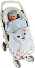 Dětský fusak Velvet s kožešinkou - WINTER LUXURY medvídek s pudrově růžovou - BabyNellys - obrázek 3
