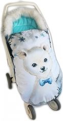 Dětský fusak Velvet s kožešinkou - WINTER LUXURY medvídek s tyrkysovou - BabyNellys - obrázek 2