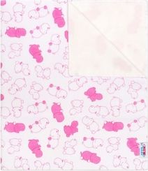 Přebalovací podložka flanelová - HROŠÍCI růžoví na bílém - 47x57cm - obrázek 1