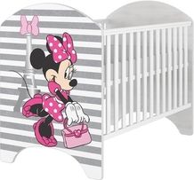 Postýlka dřevěná borovice Disney - MINNIE PAŘÍŽ bílá - BabyBoo - obrázek 1