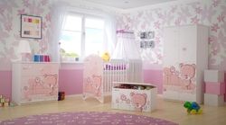 Dětský psací stůl Disney - MEDVÍDEK STYDLÍN s růžovou norská borovice - BabyBoo - obrázek 4