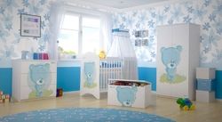 Dětský psací stůl Disney - MEDVÍDEK STYDLÍN s modrou norská borovice - BabyBoo - obrázek 4