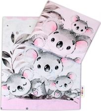 Dětské povlečení do postýlky - MEDVÍDEK KOALA s růžovou - BabyNellys  rozměr 135x100cm - obrázek 1