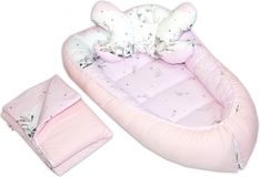 Hnízdečko pro miminko oboustranné s výbavou Velvet - MEDVÍDEK KOALA s růžovou - BabyNellys - obrázek 1