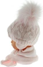 Čepice dětská pletená - CHLUPÁČKOVÉ BAMBULKY světle růžová - 12-24měs. - obrázek 2