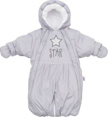 Kombinéza zimní 2v1 NewBaby -  WINTER STAR šedá - vel.62 - obrázek 3