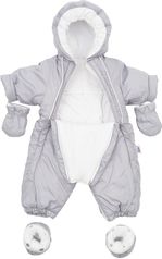 Kombinéza zimní 2v1 NewBaby -  WINTER STAR šedá - vel.74 - obrázek 2