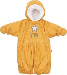 Kombinéza zimní 2v1 NewBaby -  WINTER STAR hořčicová - vel.62 - obrázek 3