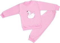 Pyžamo dětské bavlna - LABUŤ růžové - vel.92 - obrázek 1