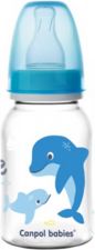 Lahev kojenecká plastová Canpol babies – DELFÍNCI s modrou - 120ml - obrázek 1