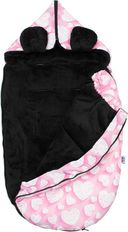 Fusak do kočárku i autosedačky fleece - SRDÍČKA bílá na růžovém - NewBaby - obrázek 2