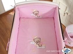 Souprava do postýlky s moskytiérou - DOBROU NOC růžová - My sweet Baby - obrázek 5