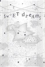 Přebalovací podložka pevná s hranami - SWEET DREAMS bílo-šedá - 70x50cm - obrázek 1