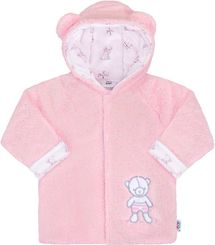 Kabátek kojenecký zateplený - NICE BEAR růžový - vel.80 - obrázek 1