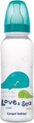 Lahev kojenecká plastová Canpol babies – VELRYBY s mořskou - 250ml - obrázek 1