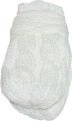 Rukavice kojenecké dvojité - PLETENINA copánkový vzor bílé - vel.0-6měs. - obrázek 1
