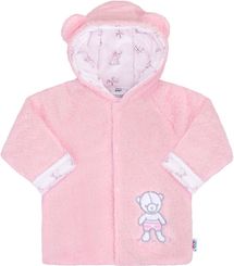 Zimní kabátek/Bundička chlupáčková - NICE BEAR růžová - vel.74 - obrázek 1