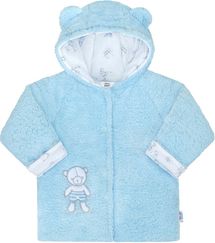 Zimní kabátek/Bundička chlupáčková - NICE BEAR modrý - vel.68 - obrázek 1