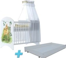 Dětská postýlka se šuplíkem - SRNEČKA BAMBI bílá - BabyBoo - obrázek 1