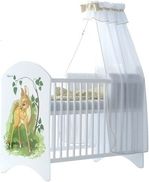 Dětská postýlka se šuplíkem - SRNEČKA BAMBI bílá - BabyBoo - obrázek 2