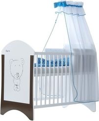 Dětská postýlka - MEDVÍDEK bílá s hnědou - BabyBoo - obrázek 1