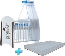 Dětská postýlka se šuplíkem - ŽIRAFKA bílo-hnědá - BabyBoo - obrázek 1