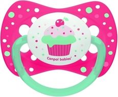 Dudlík silikonový zkosený Canpol 2ks - FLOWER a CUPCAKE růžový - vel.0-6měs. - obrázek 3