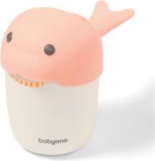 Dětský hrníček ke koupání a mytí vlasů - WHALE bílo-růžový - BabyOno - obrázek 1