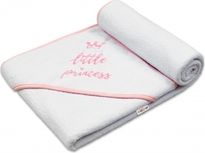 Osuška dětská froté - LITTLE PRINCESS bílá s růžovou - 100x100cm - obrázek 1