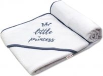 Osuška dětská froté - LITTLE PRINCESS bílá se šedou - 100x100cm - obrázek 1