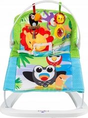 Lehátko dětské s vibrací a hudbou 3v1 - ANIMALS zeleno-modré - EcoToys - obrázek 3