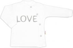 Košilka kojenecká bavlna - LOVE bílá - vel.50 - obrázek 1