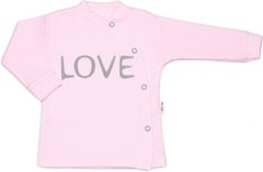 Košilka kojenecká bavlna - LOVE růžová - vel.56 - obrázek 1