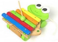 Dřevěný xylofon žabka - obrázek 1
