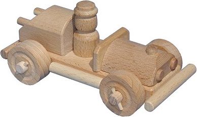 Dřevěné hračky - auto s řidičem - obrázek 1