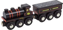 Dřevěná lokomotiva černá lokomotiva - obrázek 1