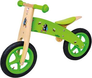 Dětské dřevěné kolo odrážedlo - kolo odstrkovadlo zelené - obrázek 1