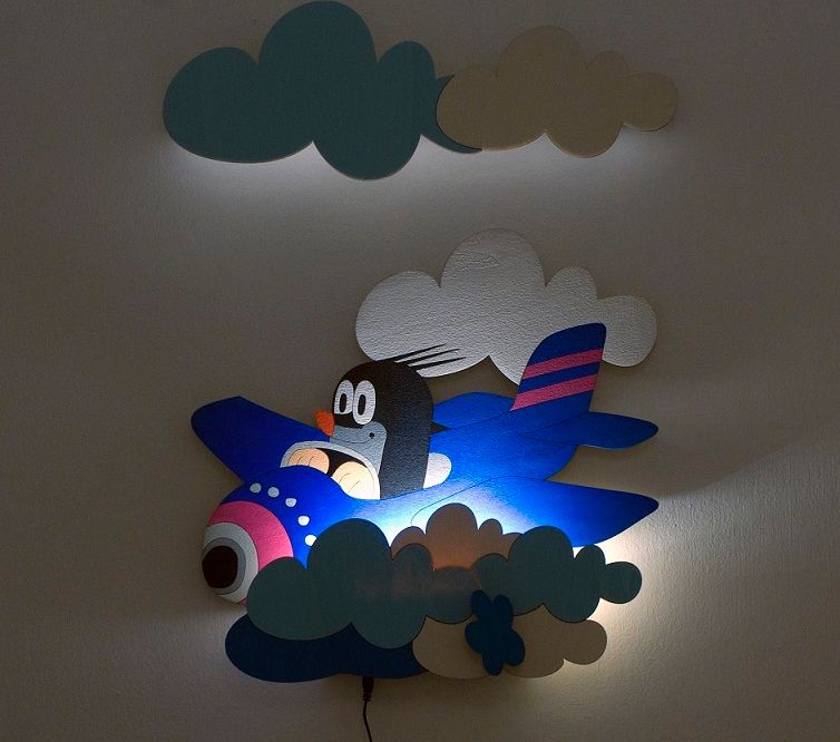 Dětské noční LED osvětlení - Krteček a letadlo - obrázek 1