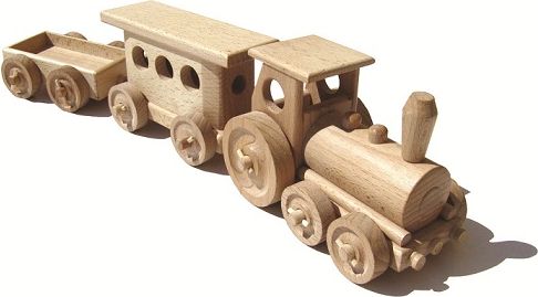 Dřevěné hračky - dřevěný vlak osobní - obrázek 1