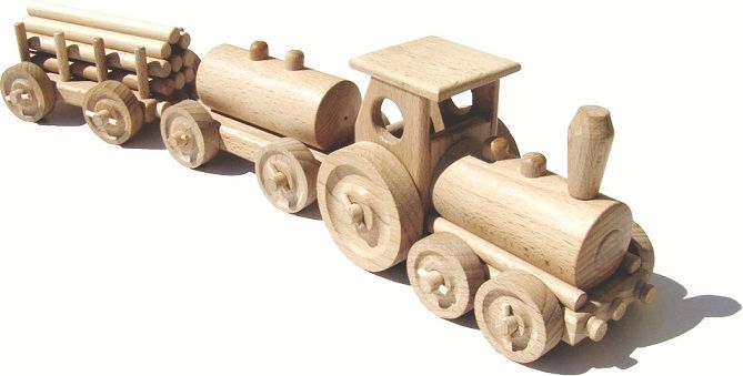Dřevěné hračky - dřevěný vlak nákladní - obrázek 1